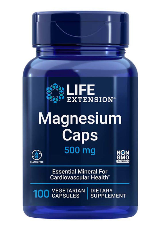 Magnesium Caps from Life Extension at Discount Annex promote heart, bone, and brain health. This essential mineral helps regulate blood pressure and supports energy production.