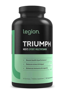  Step up your health game with LEGION Triumph Men's Multivitamin, available now at Discount Annex! With 21 key nutrients, it's the ultimate companion for active males.