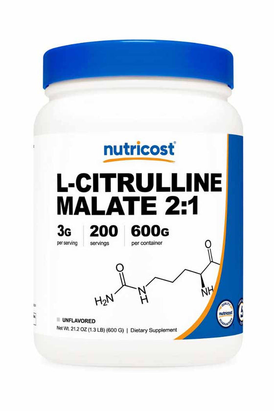 Experience the dual benefits of Nutricost's Pure L-Citrulline Malate 2:1, designed to potentially amplify workout performance and facilitate recovery. Now available at Discount Annex to elevate your fitness regimen.