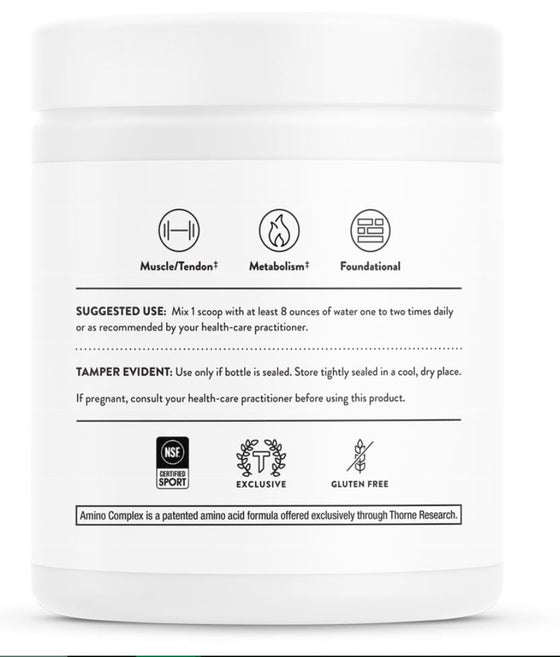 Elevate your athletic performance with Thorne's Amino Complex, sold at Discount Annex. High in EAAs and BCAAs, it is designed to aid muscle recovery and enhance energy, making it an ideal partner in your fitness journey.