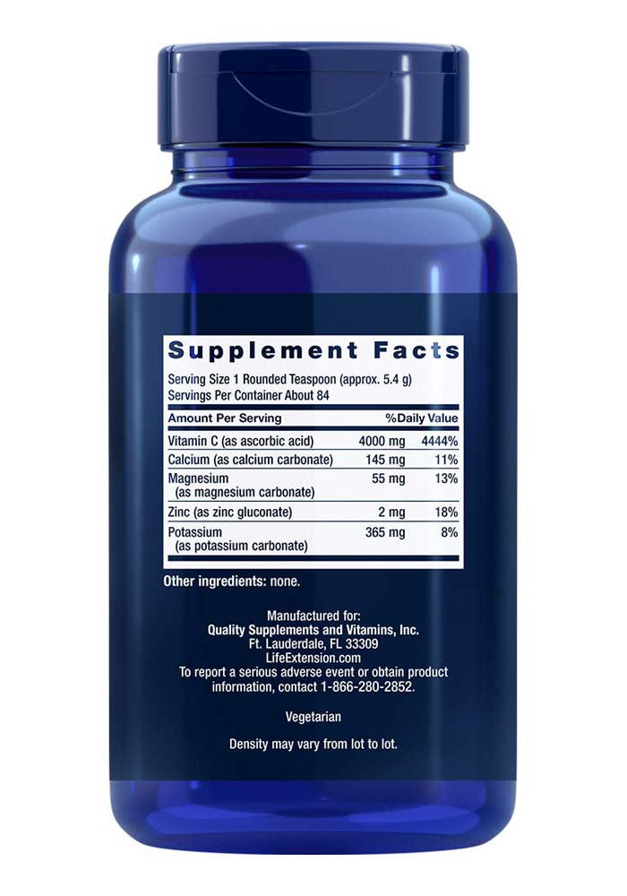 Shop Life Extension's Buffered Vitamin C Powder from Discount Annex. Providing immune health support and antioxidant protection, it's a potent source of Vitamin C, vital for collagen synthesis and skin health. Explore Life Extension for top-quality supplements.
