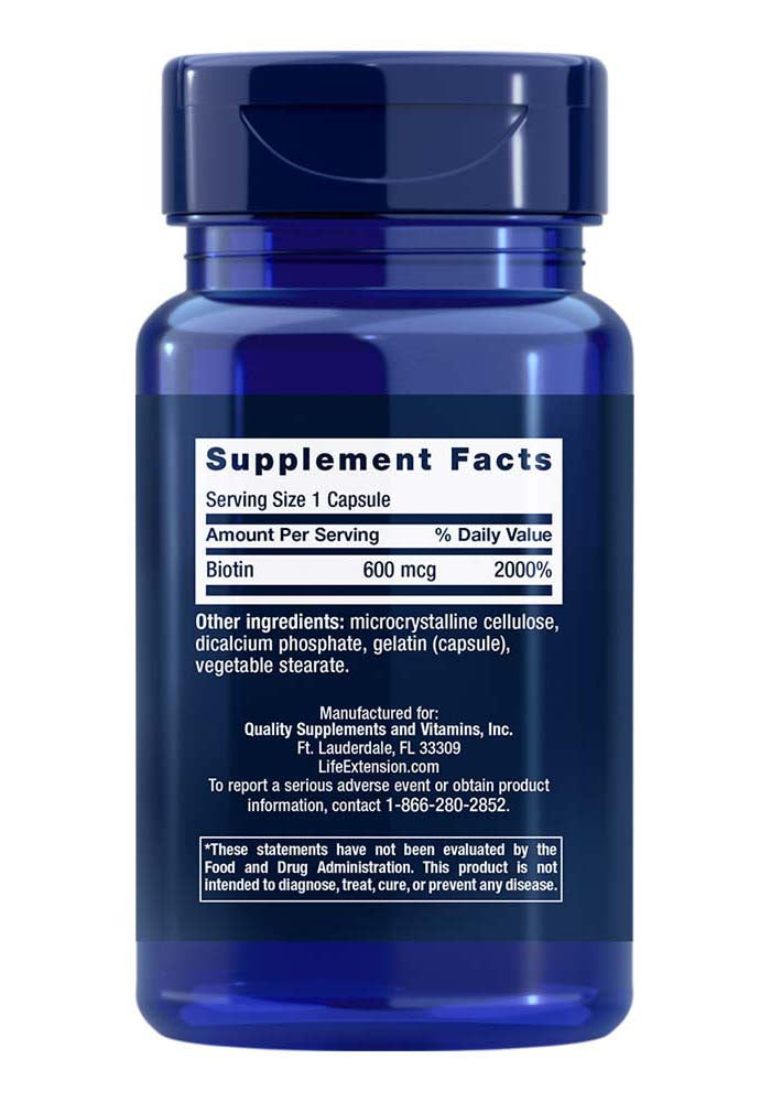 Life Extension's Biotin, offered by Discount Annex, is a powerful supplement that supports healthy hair, skin, and nails. Biotin is also known to support metabolism and energy production. Find your ideal Life Extension products with us.