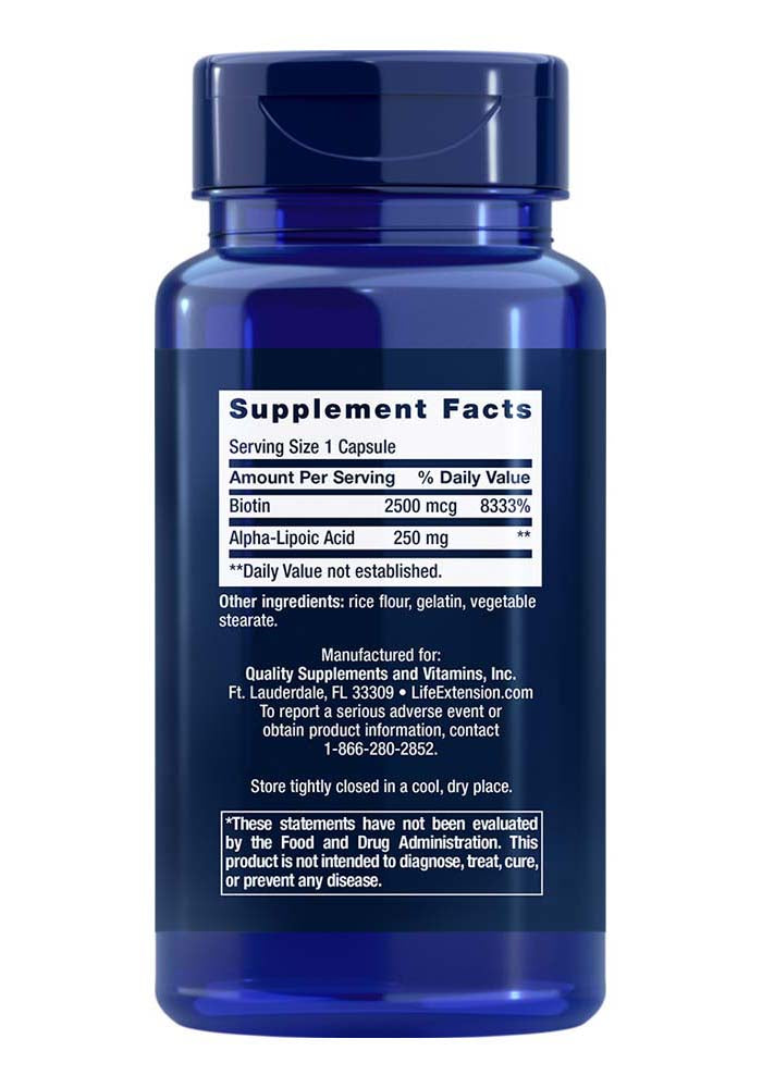 Shop at Discount Annex for Life Extension's Alpha-Lipoic Acid with Biotin. This nutritional supplement is designed to support overall wellbeing and health. Experience the benefits of top-tier wellness products from Life Extension at Discount Annex.