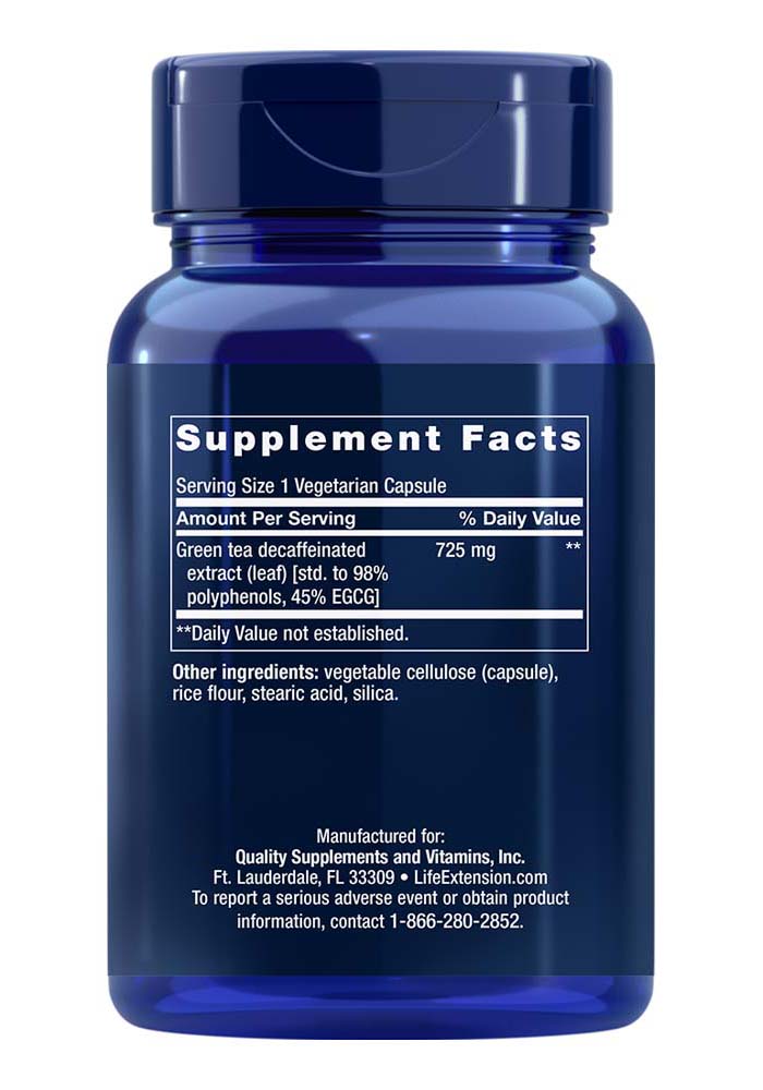 Life Extension's Decaffeinated Mega Green Tea Extract, available at Discount Annex, offers antioxidant support, aids weight management, and promotes heart health. Trust our wide range of high-quality Life Extension products.