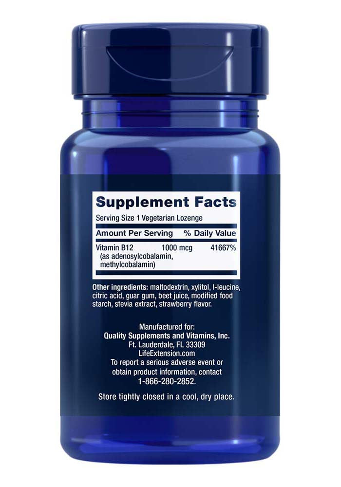 B12 Elite from Life Extension, available at Discount Annex, is a supplement renowned for promoting brain health, energy metabolism, and the production of red blood cells. It offers bioactive forms of B12, vital for optimal body functions. Explore our Life Extension selection.