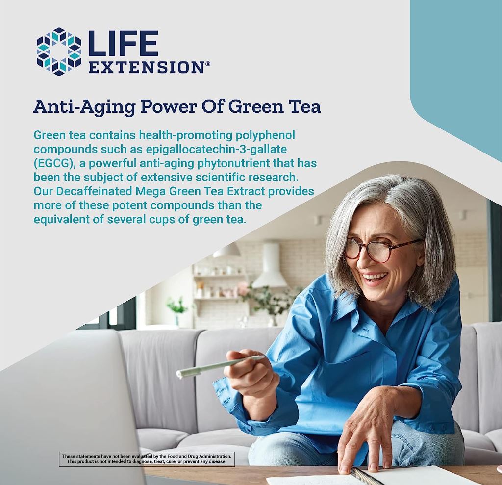 Life Extension's Decaffeinated Mega Green Tea Extract, available at Discount Annex, offers antioxidant support, aids weight management, and promotes heart health. Trust our wide range of high-quality Life Extension products.