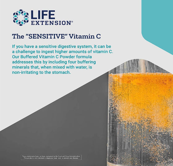 Shop Life Extension's Buffered Vitamin C Powder from Discount Annex. Providing immune health support and antioxidant protection, it's a potent source of Vitamin C, vital for collagen synthesis and skin health. Explore Life Extension for top-quality supplements.