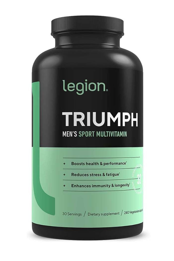 Step up your health game with LEGION Triumph Men's Multivitamin, available now at Discount Annex! With 21 key nutrients, it's the ultimate companion for active males.