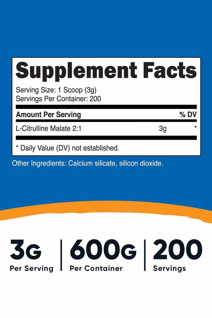 Experience the dual benefits of Nutricost's Pure L-Citrulline Malate 2:1, designed to potentially amplify workout performance and facilitate recovery. Now available at Discount Annex to elevate your fitness regimen.