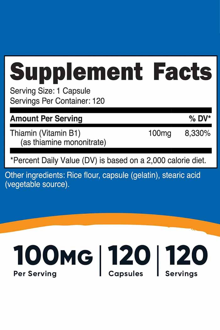 Elevate your health with Nutricost's Vitamin B1 Thiamine capsules. Your key to revitalized energy, a healthy nervous system, and overall wellness. Get your bottle at Discount Annex and start your wellness journey today.
