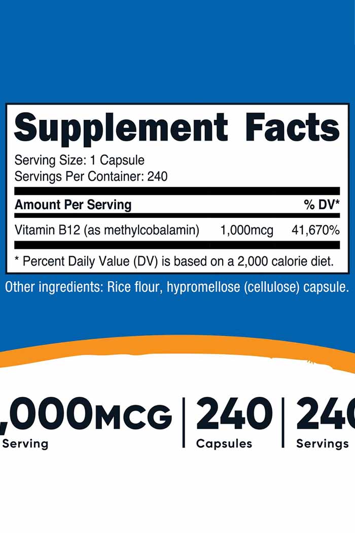 Experience the healthful impact of Nutricost's Vitamin B12, packed in easy-to-swallow vegetarian capsules. Containing 2000mcg of high-quality, bioavailable Methylcobalamin, it promises amplified energy, enhanced mood, and radiant beauty. Secure your supply at Discount Annex today!