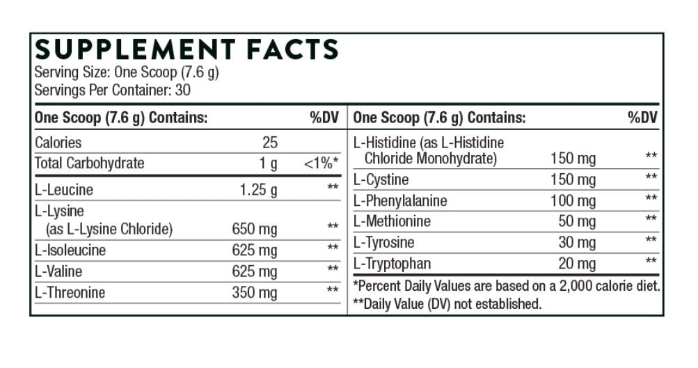 Thorne's Amino Complex, offered by Discount Annex, brings you the power of EAAs and BCAAs in a potent blend. This supplement promotes muscle growth, energy production, and fitness performance, standing as your ally in health and wellness.