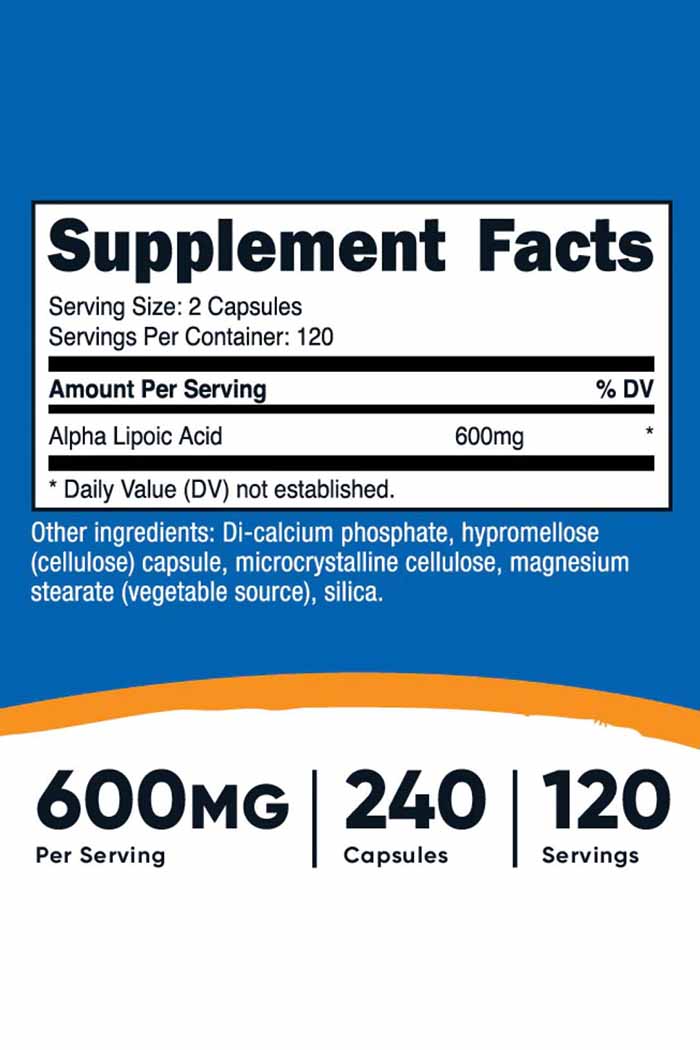 Unleash the health-boosting power of Nutricost's Alpha Lipoic Acid supplement. Ideal for cellular function, cognition, and overall wellness. Check out the amazing deals at Discount Annex and let your journey towards improved health begin.