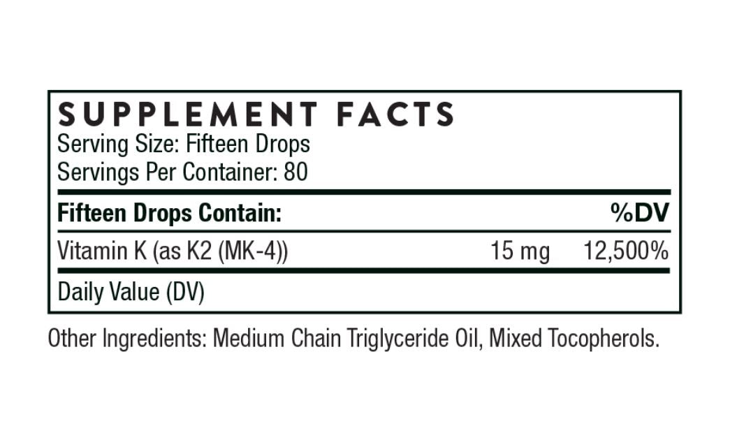 Dive into Thorne's Vitamin K2 Liquid, optimizing heart and bone health, now available at Discount Annex for the wellness aficionado.